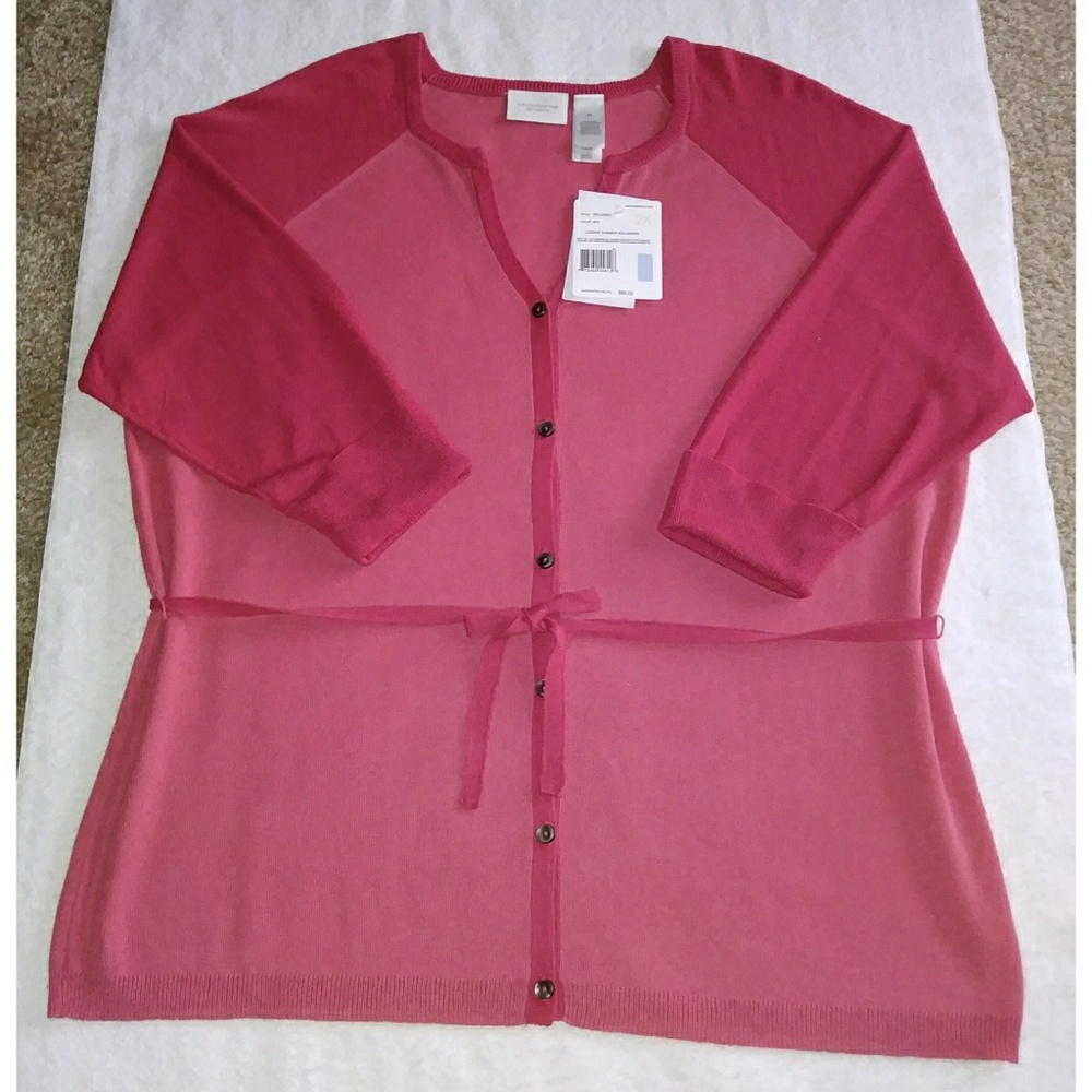 Liz Claiborne Coral Button Up Cardigan